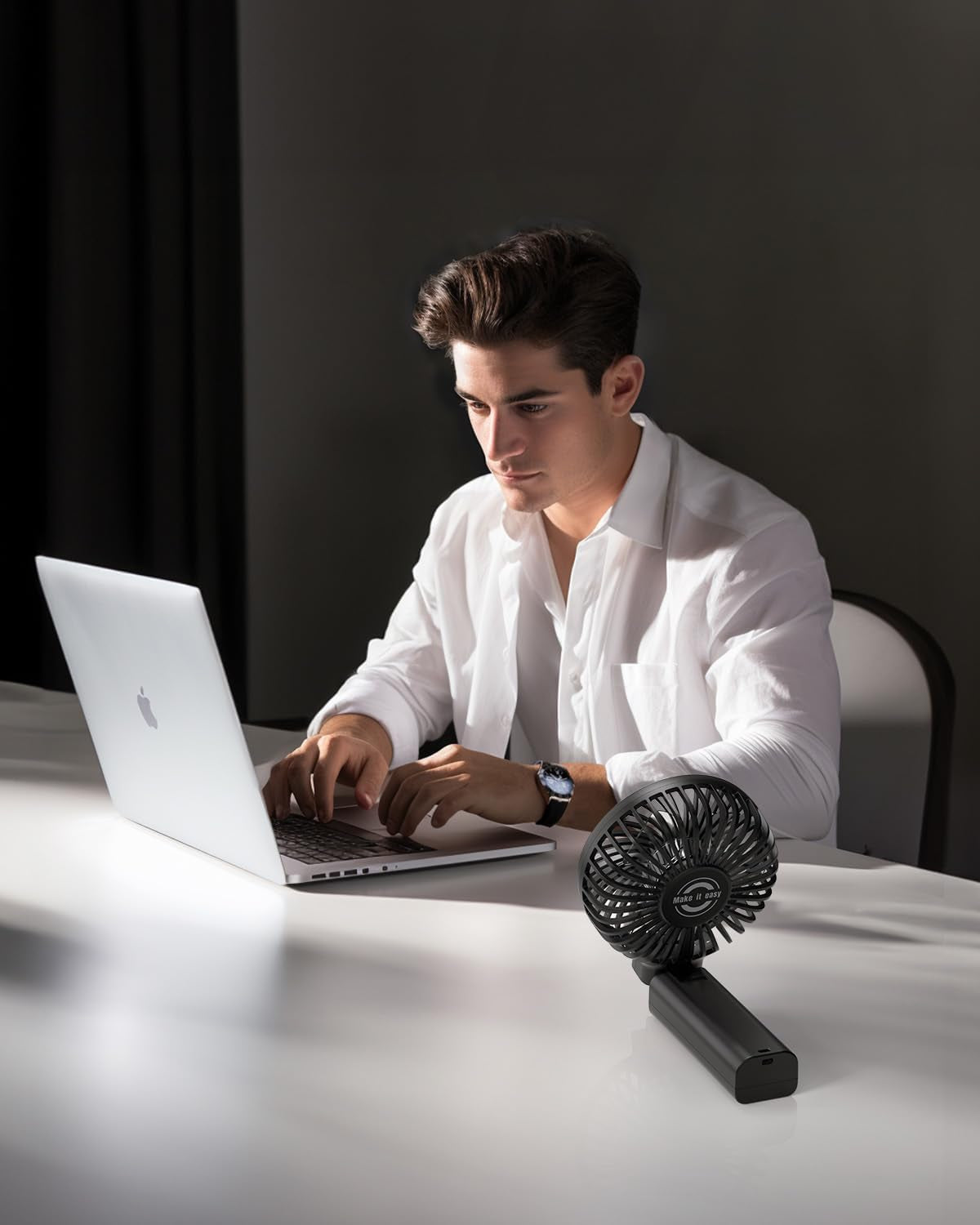 Portable Handheld Fan - Silent Powerful Fan with 5 Speeds,Usb-C Rechargeable Battery,Ultra Quiet Washable Guard, Foldable,Portable Cooling for Travel Outdoor (Ideal Gift for Men, Women)